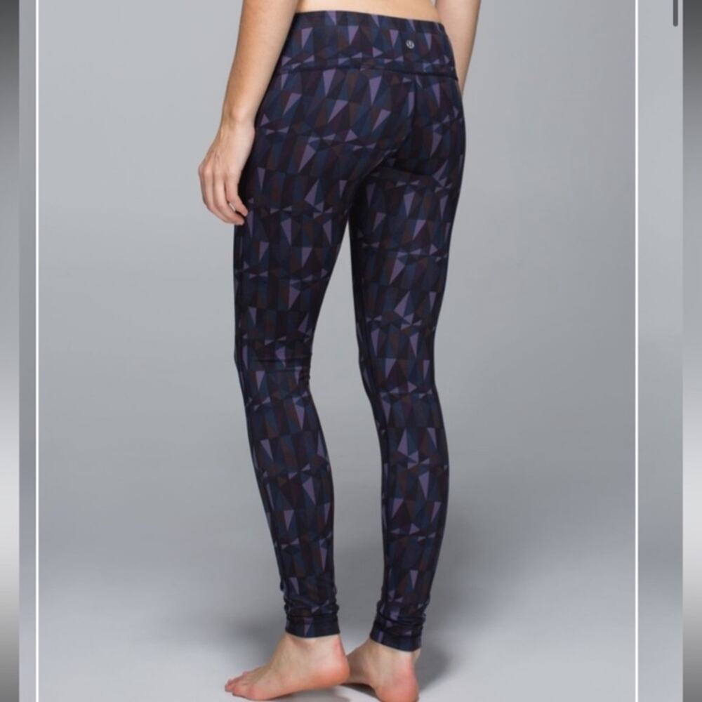 Lululemon Wunder Under Medium Rise Leggings Stained Glass Nightfall Black
